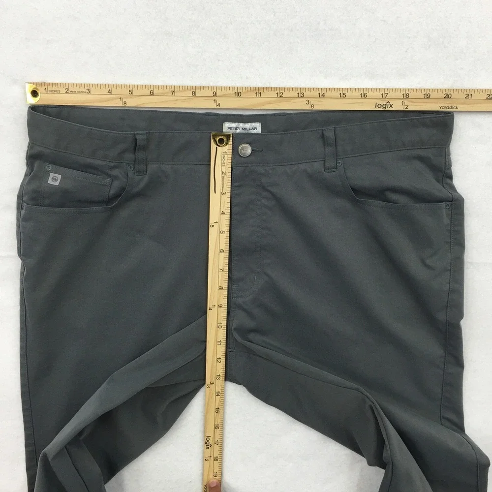 Peter Millar Mens EB66 Performance Five Pocket Pants Iron Grey 40x32 Golf Chino